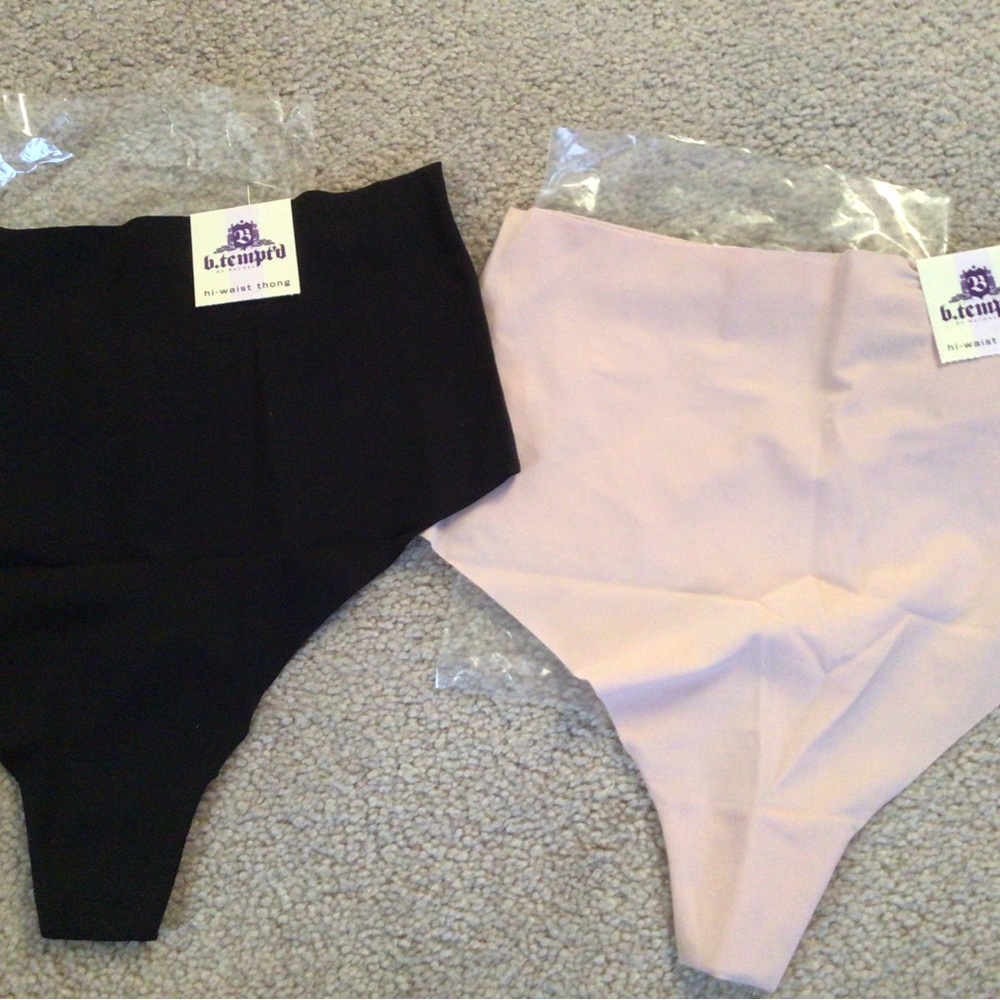 SET OF “2” WACOAL “B.TEMPT’D” HI- WAIST THONG PANTIES- NEW WITH TAGS- SIZE SMALL